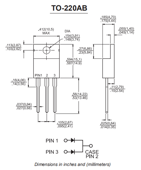 Διπλή δίοδος MBR1060 MBR1060CT MBR1660CT MBR2060CT 0 διορθωτών εμποδίων Schottky